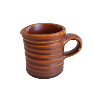 Hall China Brown Ringware Creamer, Syrup Pitcher